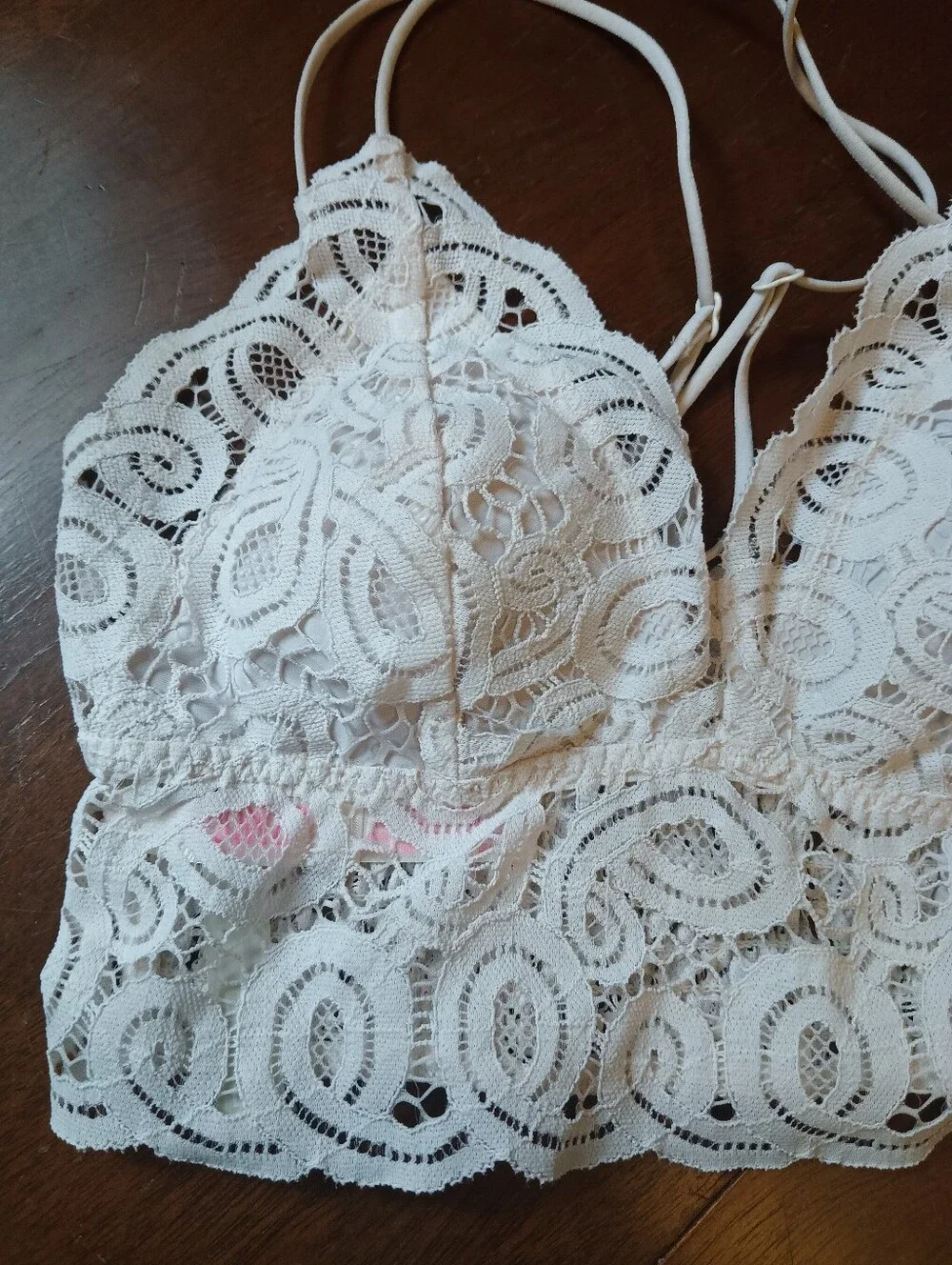 White Lace Bralette size Small by PINK